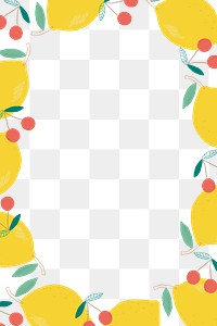 Png lemon cherry border transparent background frame