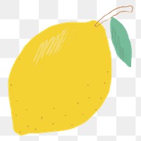 Png pastel hand drawn lemon fruit clipart