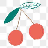 Png pastel hand drawn cherry fruit clipart