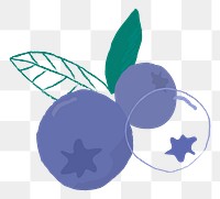 Png pastel hand drawn blueberry fruit clipart