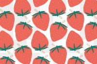 Png hand drawn strawberry pattern transparent background