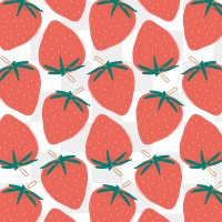 Png hand drawn strawberry pattern transparent background