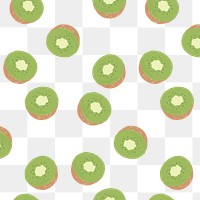 Png hand drawn kiwi pattern transparent background