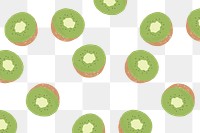 Png hand drawn kiwi pattern transparent background