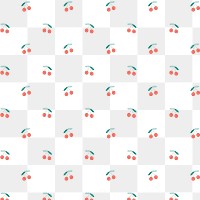 Png hand drawn cherry pattern transparent background