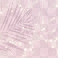 Shadow png of palm leaf with sparkle in pink transparent background