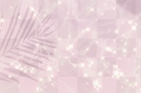 Aesthetic png background of palm leaf shadow with sparkle in pink