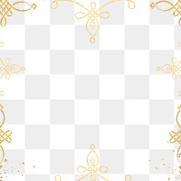 Gold filigree frame border png