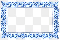 Blue filigree frame border png