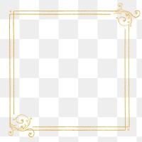 Gold filigree frame border png