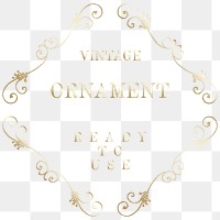 Luxury gold png vintage ornament element