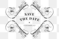 Png save the date vintage wedding emblem