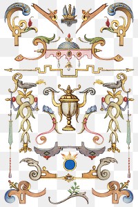 Victorian frame border png ornaments, remix from The Model Book of Calligraphy Joris Hoefnagel and Georg Bocskay