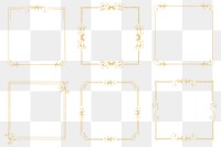 Gold filigree frame set png, remix from The Model Book of Calligraphy Joris Hoefnagel and Georg Bocskay