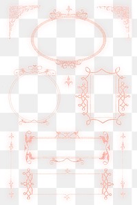 Png vintage Victorian frame and border ornament collection, remix from The Model Book of Calligraphy Joris Hoefnagel and Georg Bocskay