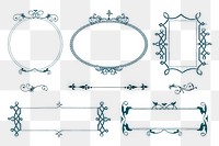 Png vintage Victorian frame and border ornament collection, remix from The Model Book of Calligraphy Joris Hoefnagel and Georg Bocskay