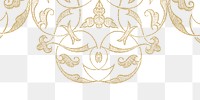 Gold filigree border png banner transparent background