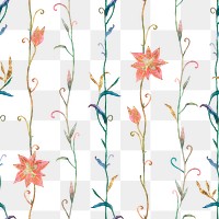 Png seamless flower pattern transparent background