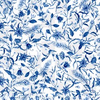 Png seamless blue flower pattern transparent background