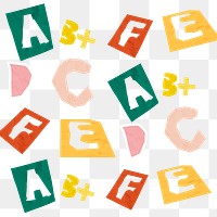 Png ABC alphabet colorful abstract cute pattern