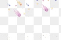 Shimmery pastel png shooting stars pattern