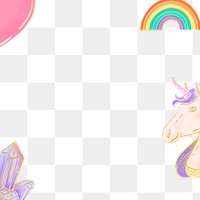 Png colorful pastel unicorn rainbow frame