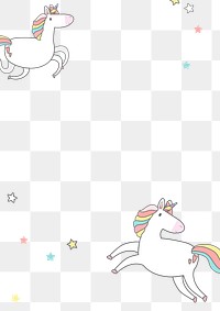 White unicorn colorful png cartoon for kids
