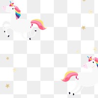 Colorful unicorn with golden stars pattern
