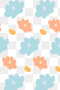 Pastel colorful floral png pattern banner for kids