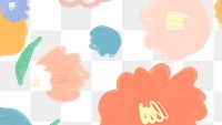 Floral colorful pastel png pattern