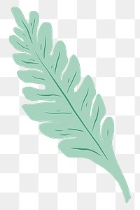Vintage mint green leaves png sticker stencil pattern drawing
