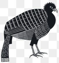 Black pauwies png bird sticker hand drawn