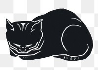 Black cat stencil pattern png sticker drawing collection