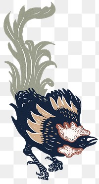 Vintage colorful rooster png bird sticker hand drawn