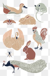 Vintage wild birds drawing png sticker hand drawn collection