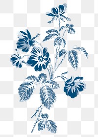 Blue wild rose png vintage sticker