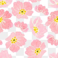 Png pastel wild rose pattern transparent background