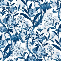 Png blue floral pattern transparent background