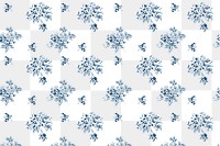 Png blue verbena floral pattern transparent background