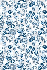 Png blue botanical pattern transparent background