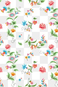 Png pastel botanical pattern transparent background