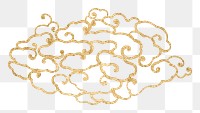 Chinese art gold png cloud sticker decorative ornament