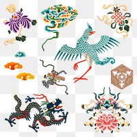 Chinese art png decorative ornament collection