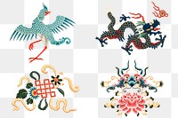 Chinese art png symbols decorative ornament collection