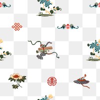 Png Chinese art pattern transparent seamless background