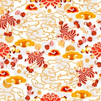 Png colorful Chinese art pattern transparent seamless background