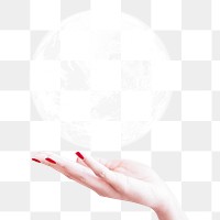 Globe in white color png for business presentation