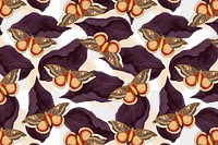 Vintage butterfly png floral pattern, remix from The Naturalist&#39;s Miscellany by George Shaw