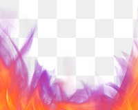Dramatic png fire flame transparent border frame