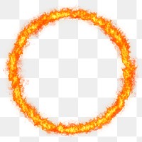 Dramatic png orange circle fire frame